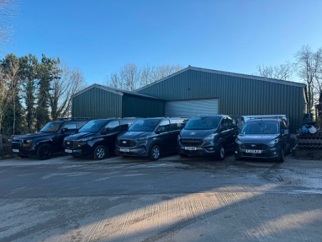 The Allview Electrical fleet lined up outside our Brenchley base