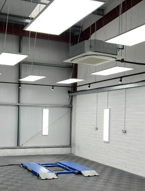 Inside a commercial unit — the kind of premises we fit out for EV charging